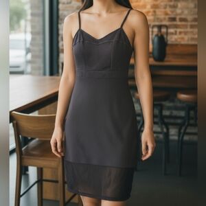 4 • Express • Black Body Contour Mesh Dress